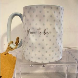 Ten Strawberry Street Mug Mom to Be Dimpled Blue Polka Dot